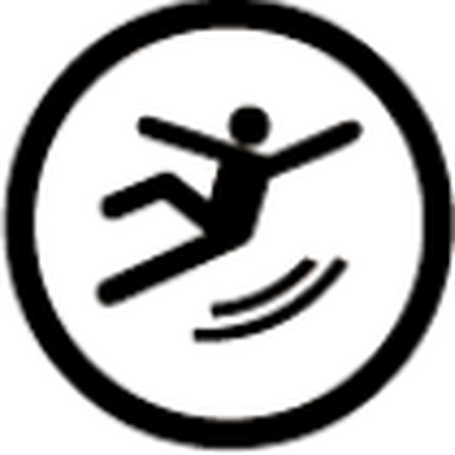 Double accident icon - person slipping